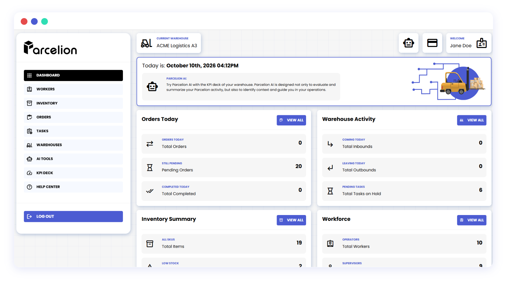 Parcelion Dashboard